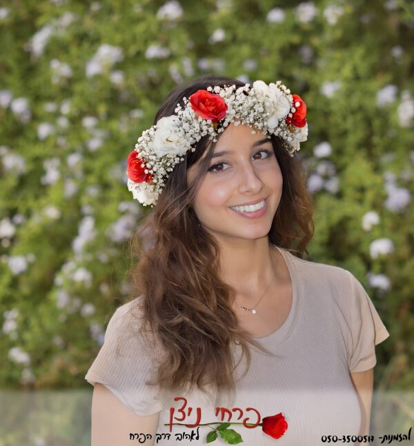 זר לראש "ורד קטיפה" רומנטי
